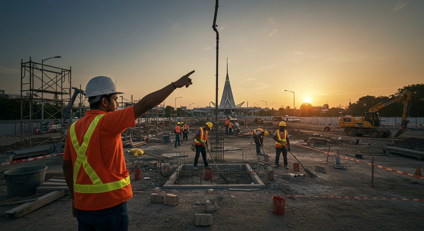 Construction team meeting